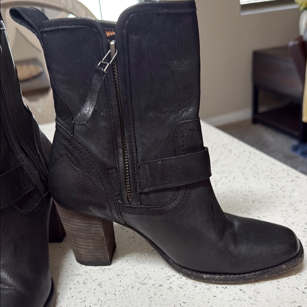 Trask Black Combat & Moto Boots Premium Leather Style - Picture 2 of 16